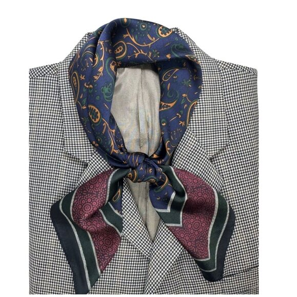 Unbranded Other - ✨Luxury Paisley Square Scarf Soft Silky Women Bandana Navy Burgundy Nautical New